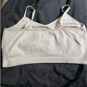 yellow/white crop top